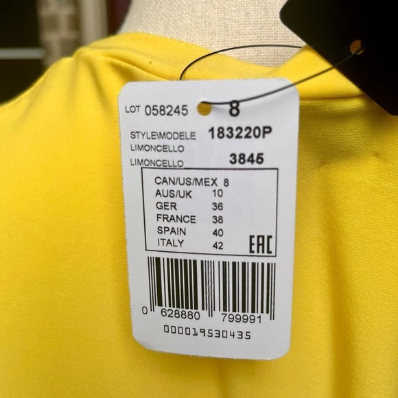 NWT Joseph Ribkoff Women’s Limóncello Blouse Yellow Short Sleeve Top Size US 8 - Picture 6 of 13